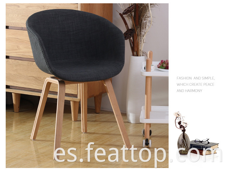 Suministro de fábrica Diseño simple simple silla de comedor de madera de ocio opcional